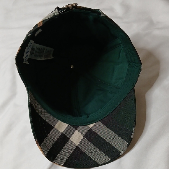 Burberry Green & Cream Check Baseball Cap - Picture 4 of 4